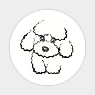 Monochrome Sketch of a Toy Poodle Magnet